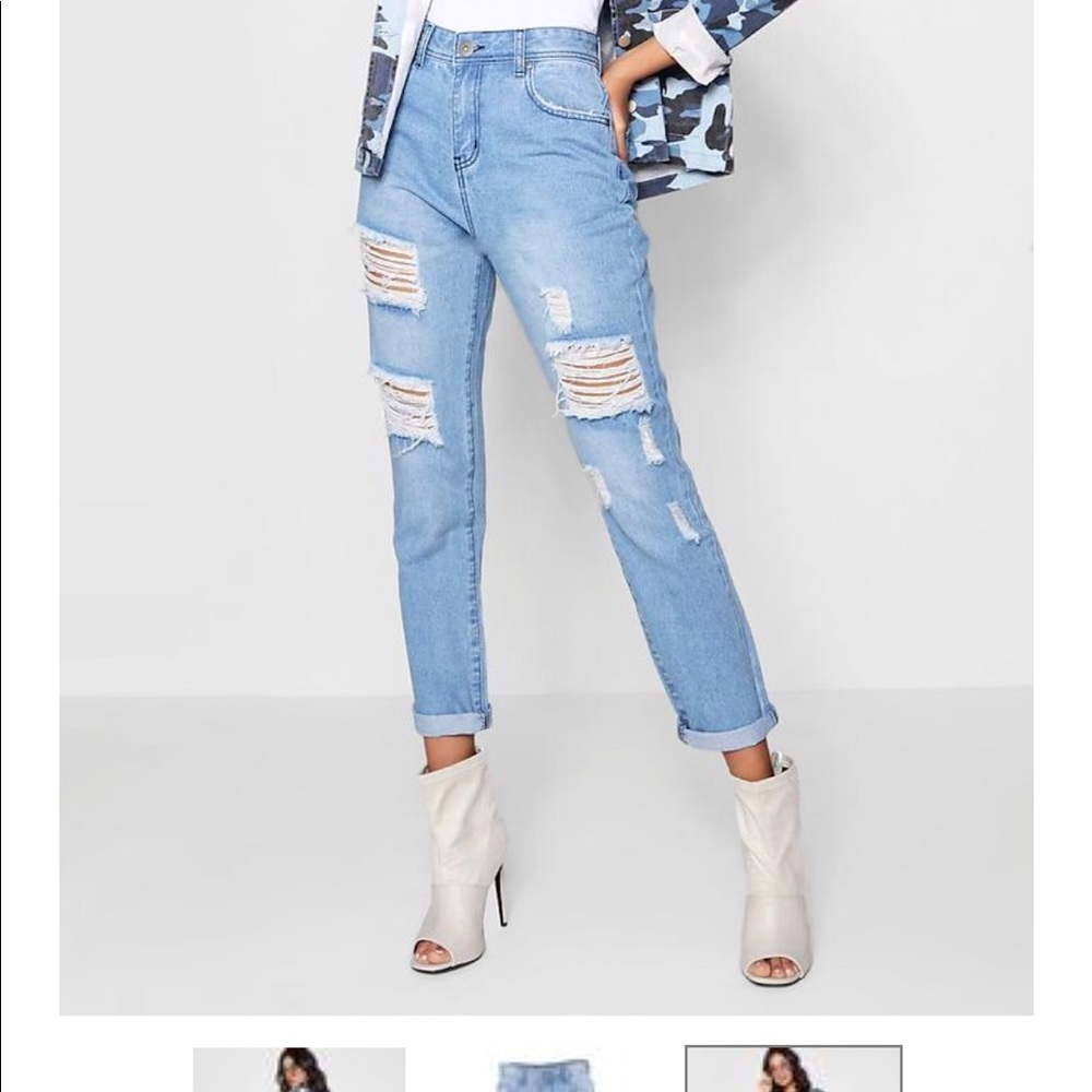 All Over Ripped 7/8 Jeans